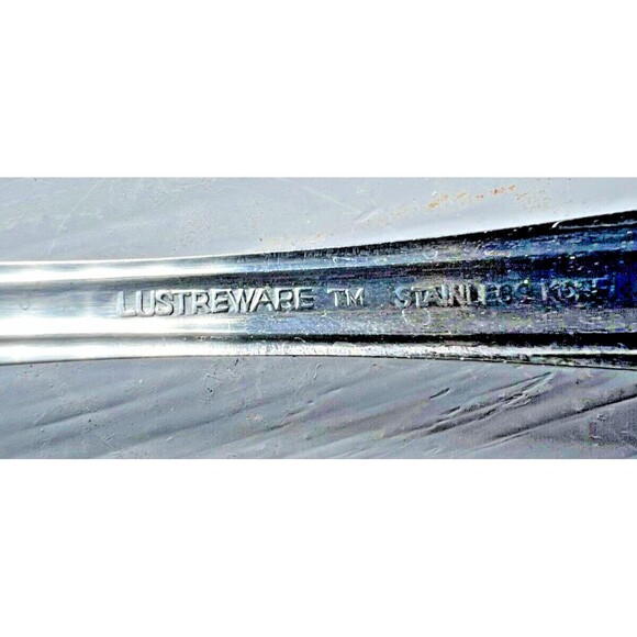 Lustreware Stainless Steel Flatware Vintage Rose Pattern Lg Fork 2 Butter Cutter - Picture 14 of 15